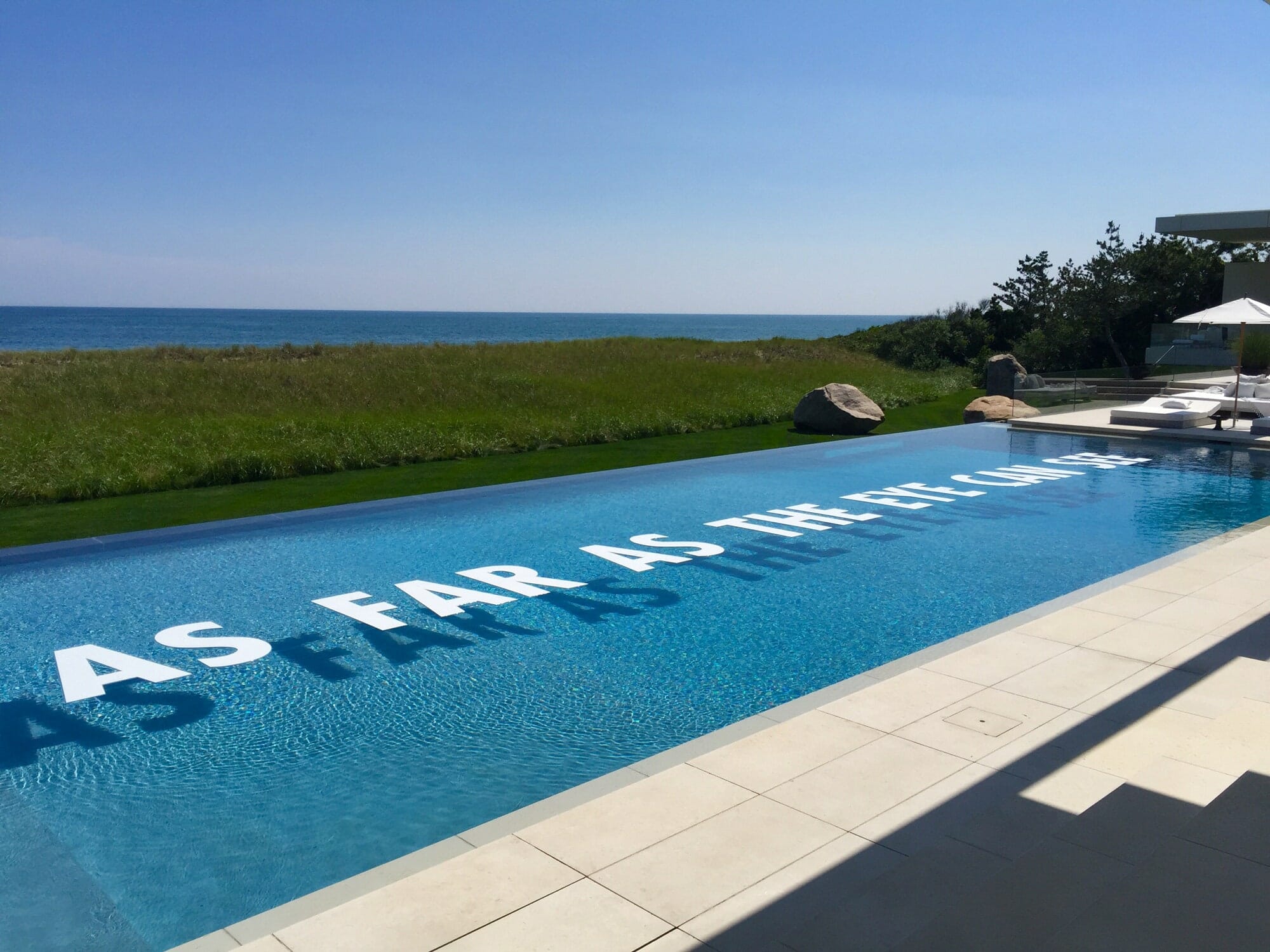 Lettering as floating pool decor