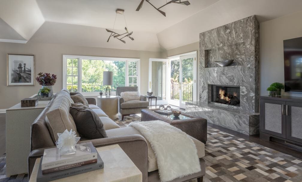 Living room design by one of the top San Jose interior designers, Amy Fischer