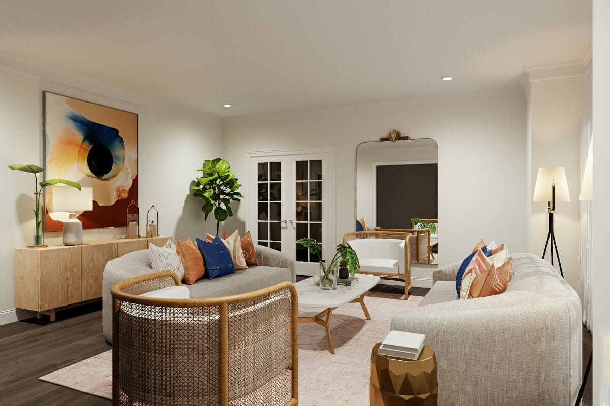 Sitting room by online interior decorator Drew