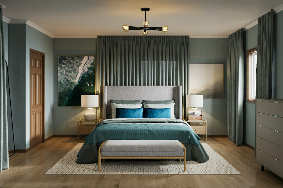 Classic bedroom by Decorilla interior designer, Courtney B.