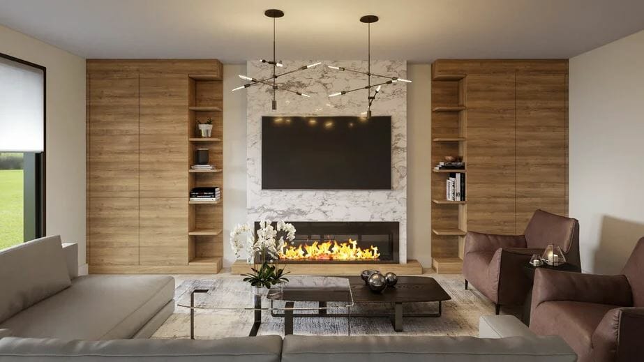 Contemporary living room as a home addition