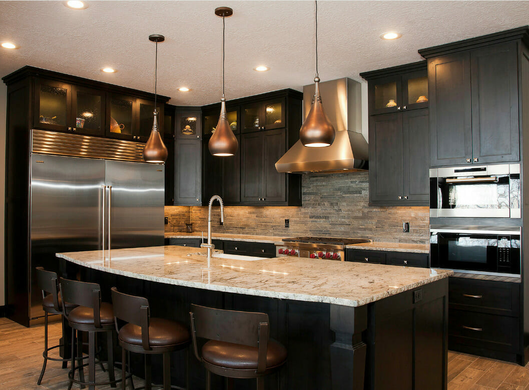 Dark and bold kitchen by top interior decorators salt lake city