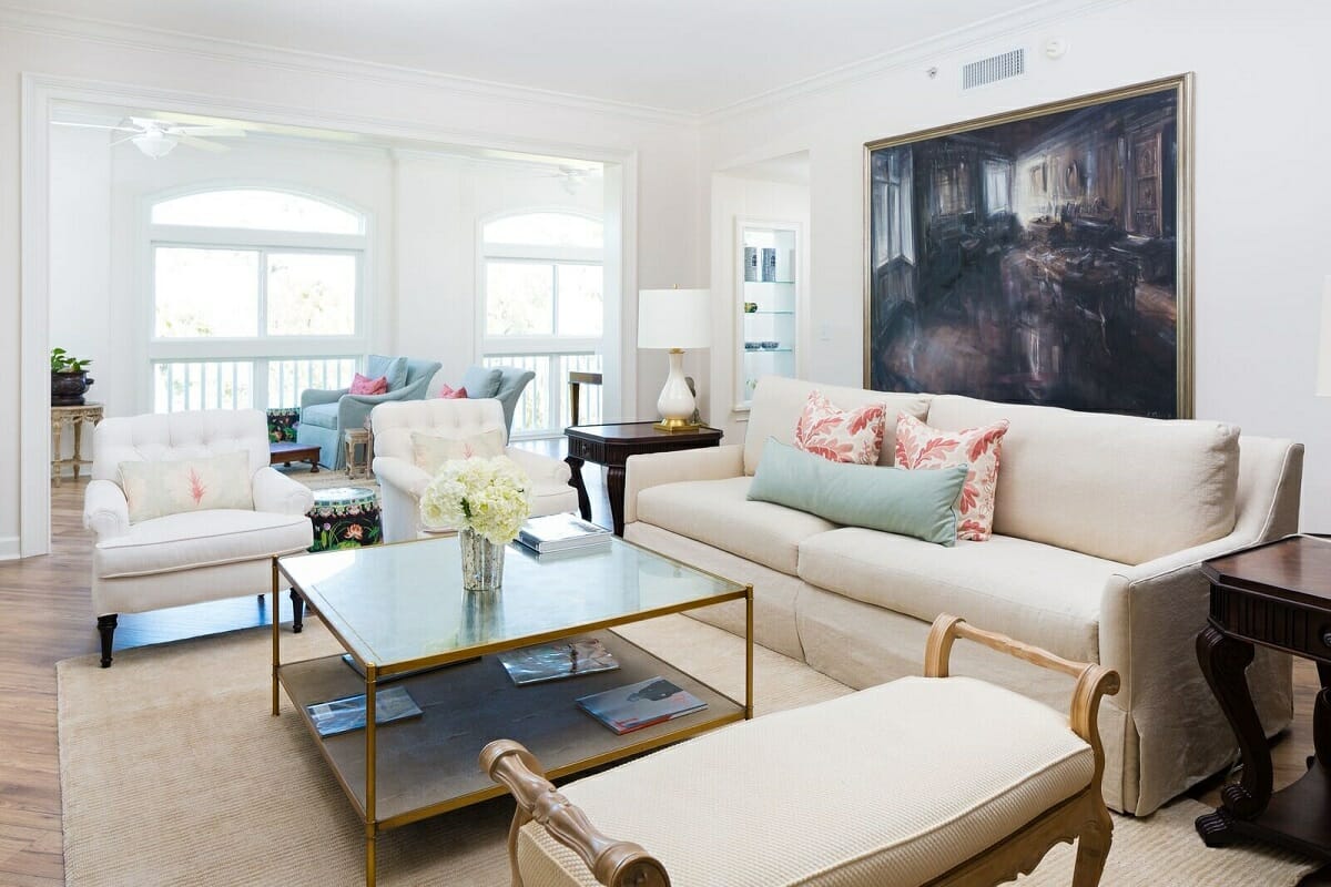 Joyful living room by online interior decorator Courtney B