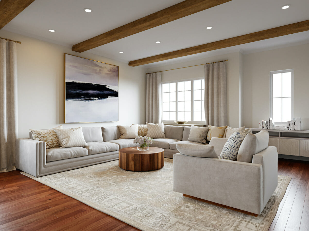 Luxe lounge by Decorilla online interior decorator, Courtney B.