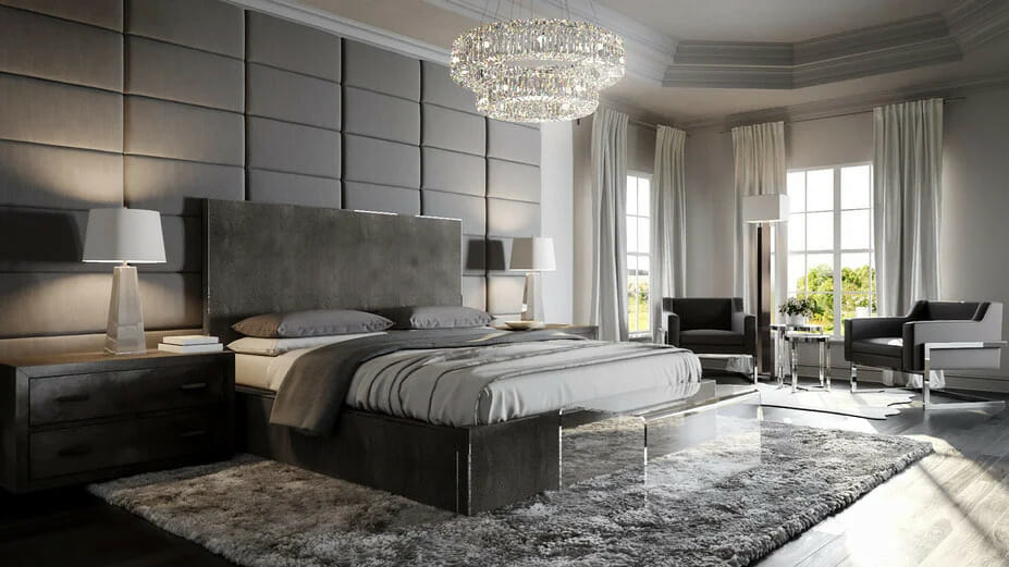 Modern Glam Bedroom by Decorilla designer Tera S