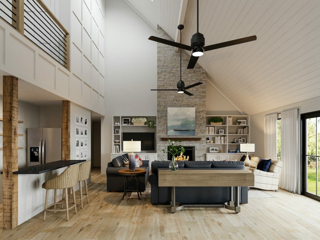 Before & After: Modern Rustic Kitchen and Living Room - Decorilla