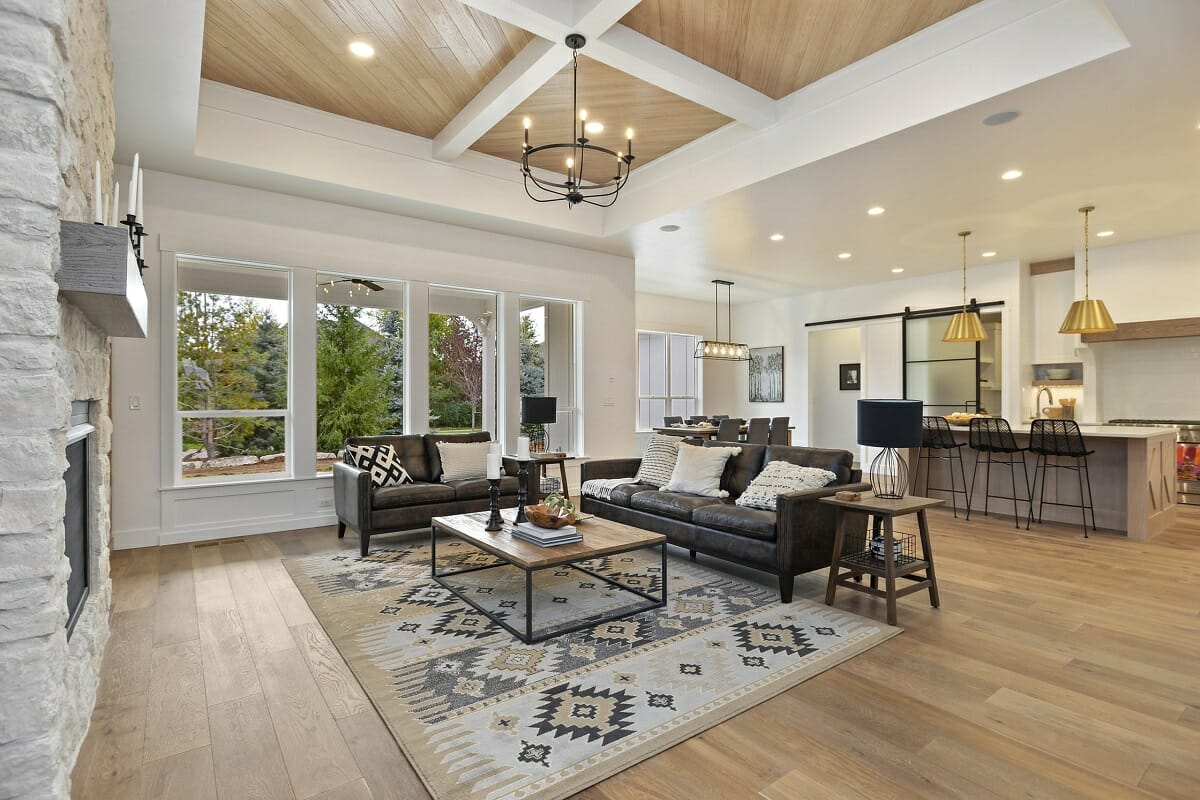 Modern Rustic Kitchen And Living Room