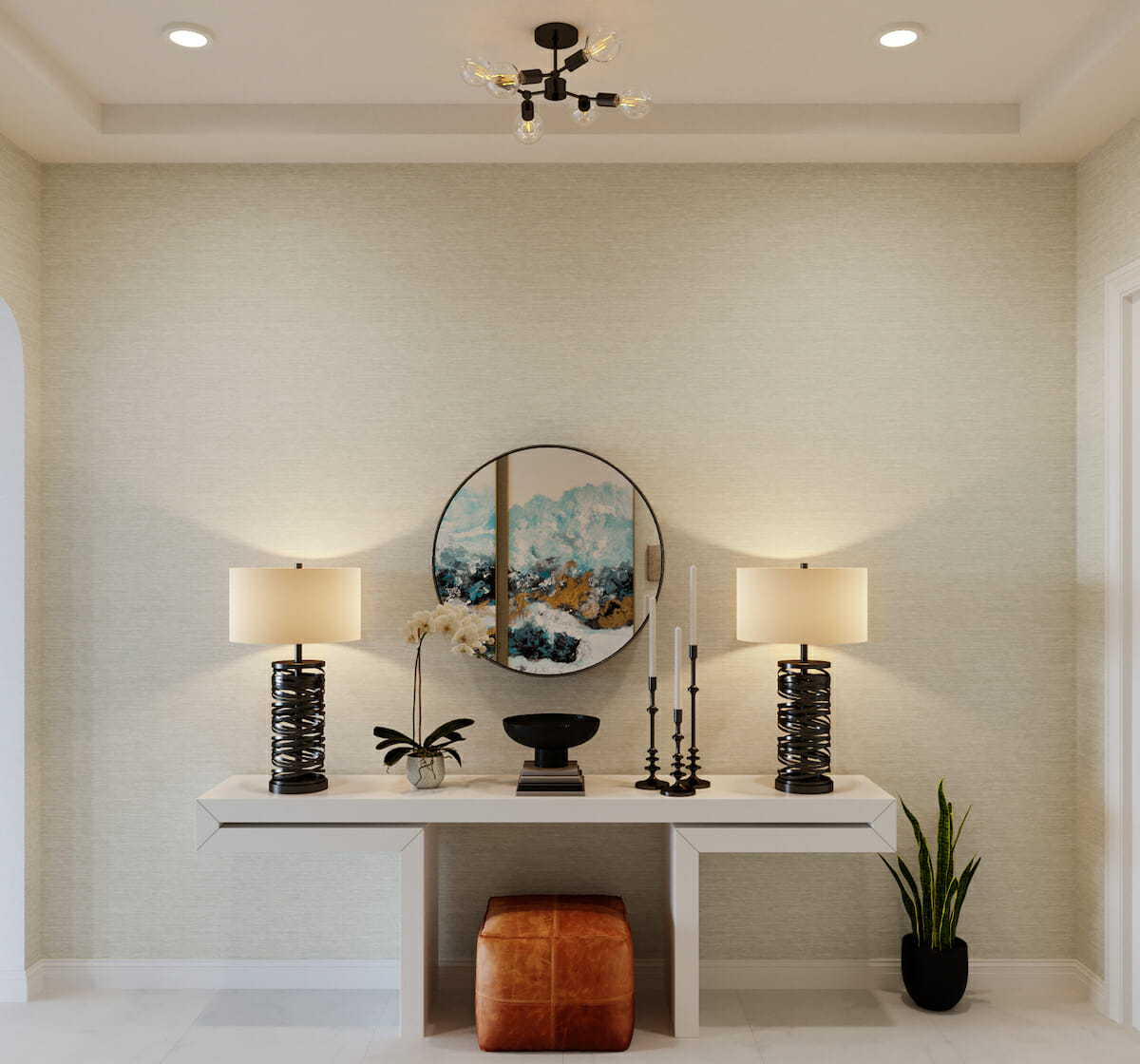 Contemporary entryway by Decorilla online interior designer Casey Hardin