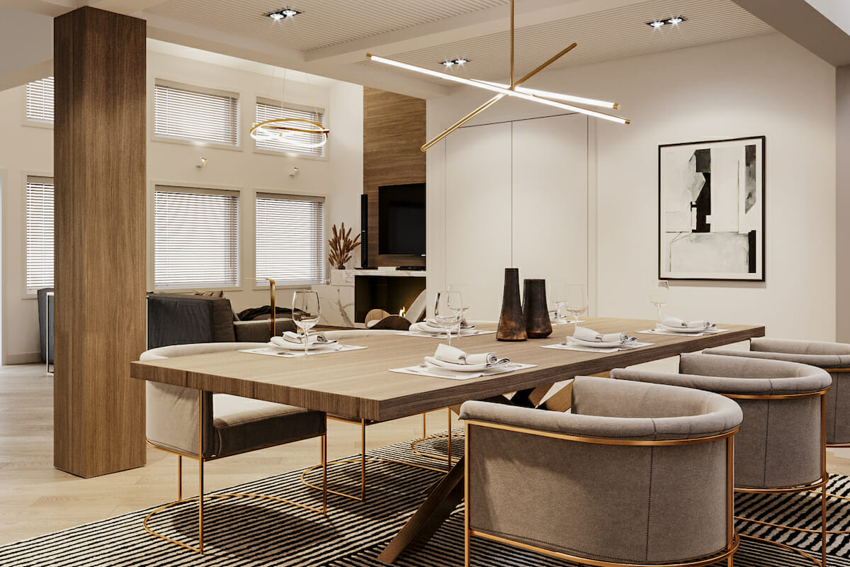 Dining room lighting interior design by Decorilla designer Mladen C.
