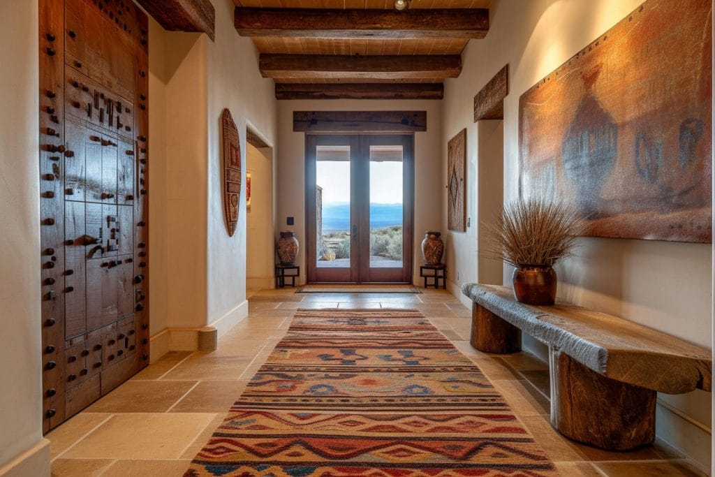 Eclectic rustic hallway decor ideas by Decorilla