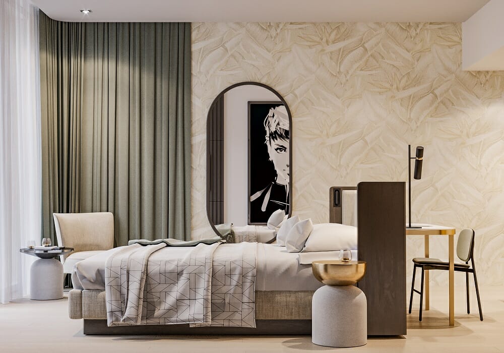 Mid-century bedroom - boutique hotel interior design by Mladen