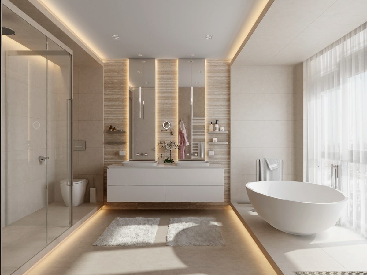 Night lights in bathroom lighting interior design