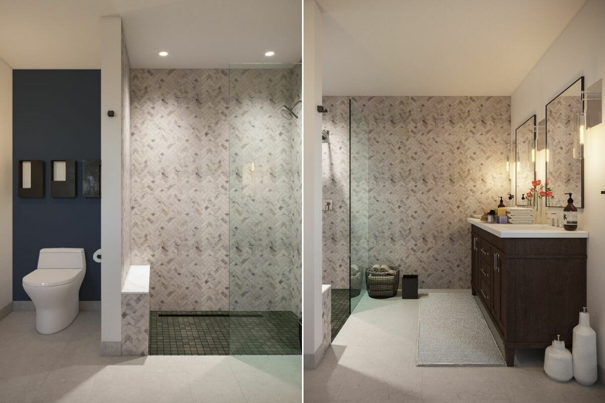 Rustic contemporary house bathroom design