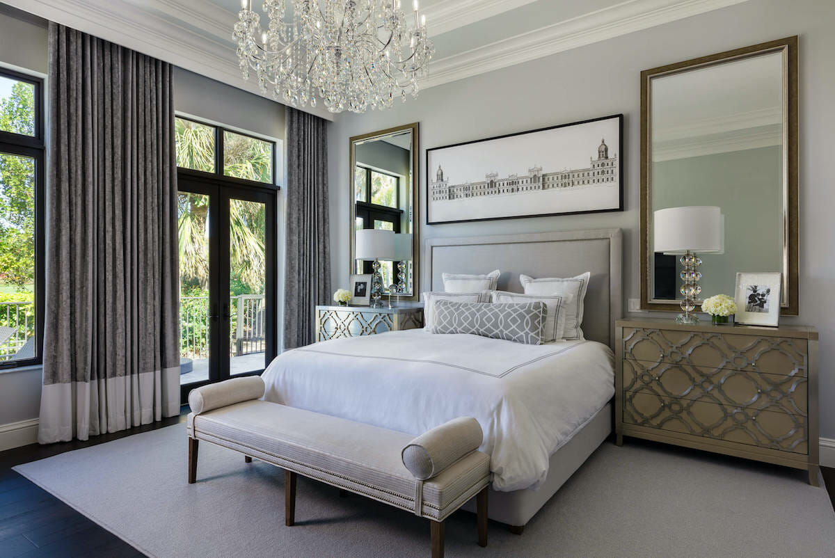 Transitional style home with touches of glam