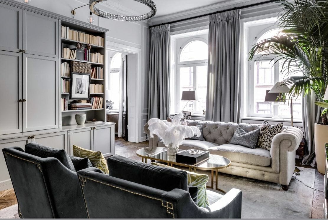 glam interior design living room