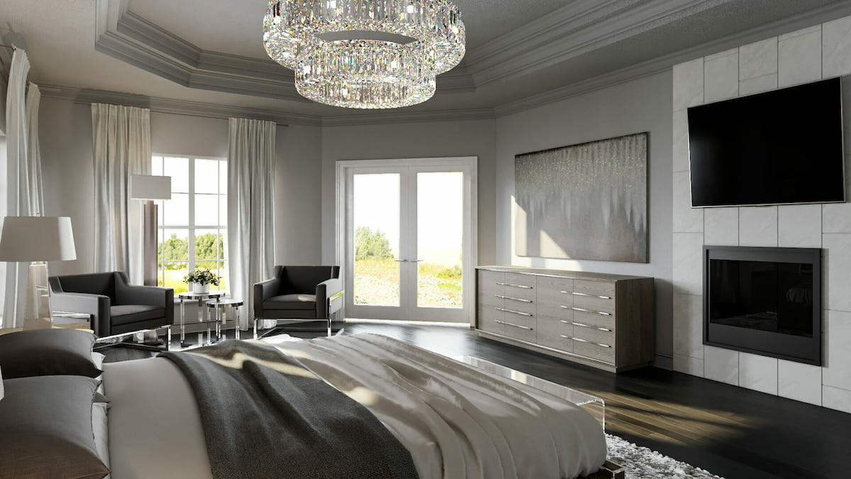 modern glam room decor for a master suite