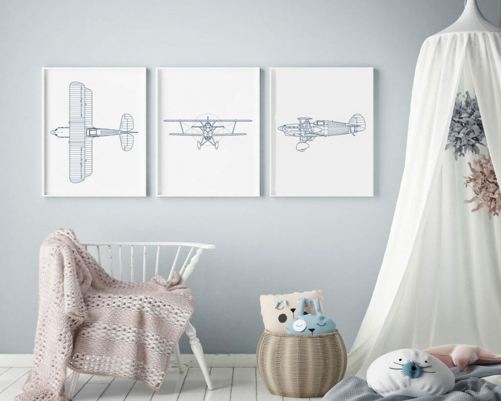 Before & After: Airplane Nursery Interior Design - Decorilla