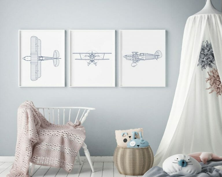 Before & After: Airplane Nursery Interior Design - Decorilla