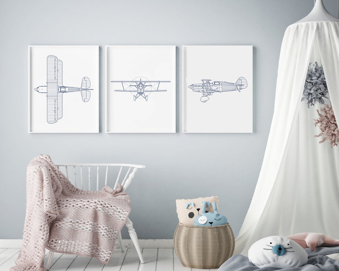Airplane theme nursery design