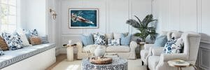 Coastal interior design sunroom