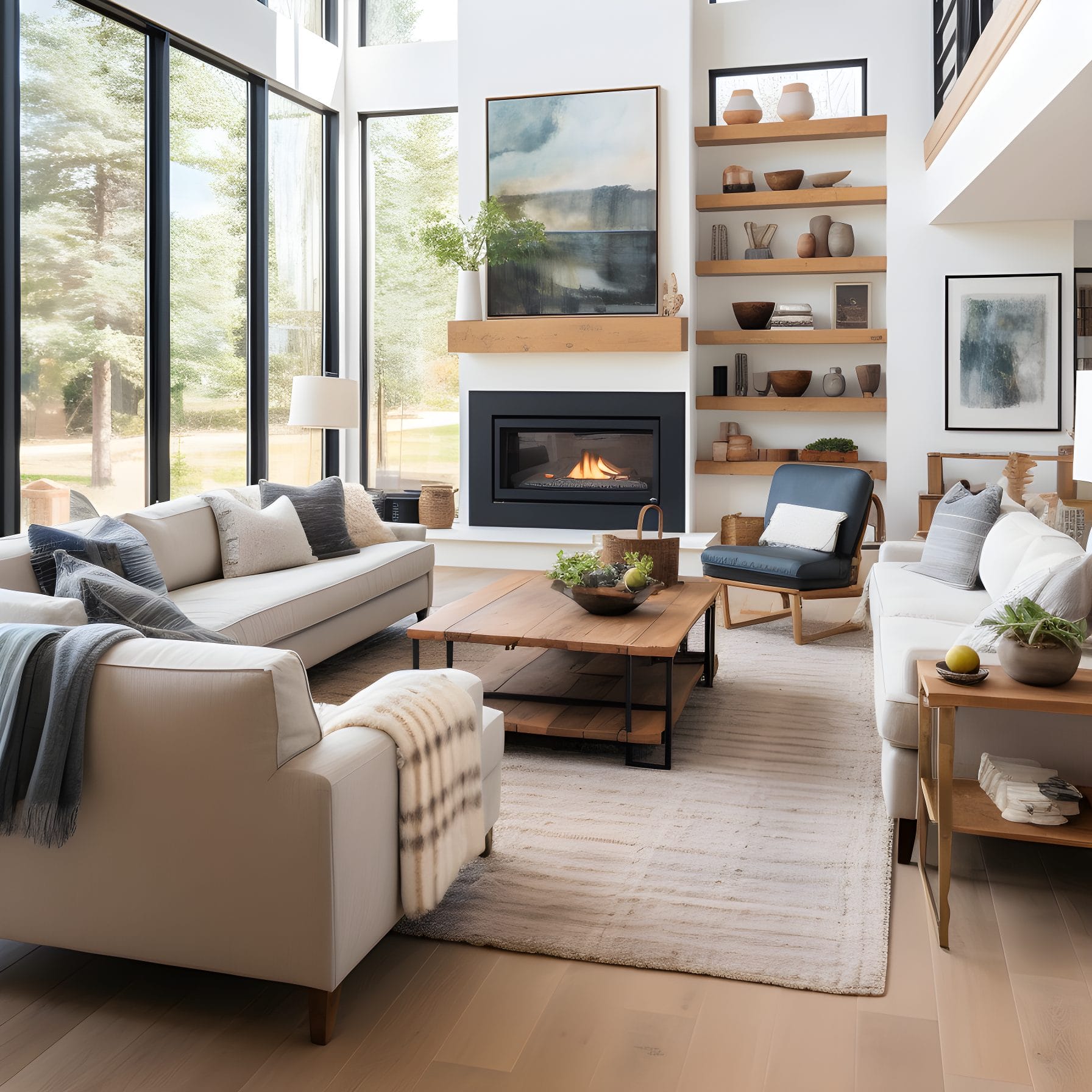 Before & After: Contemporary Living Room and Kitchen Addition