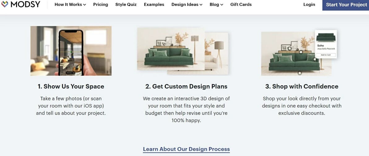 Home interior design websites - Modsy