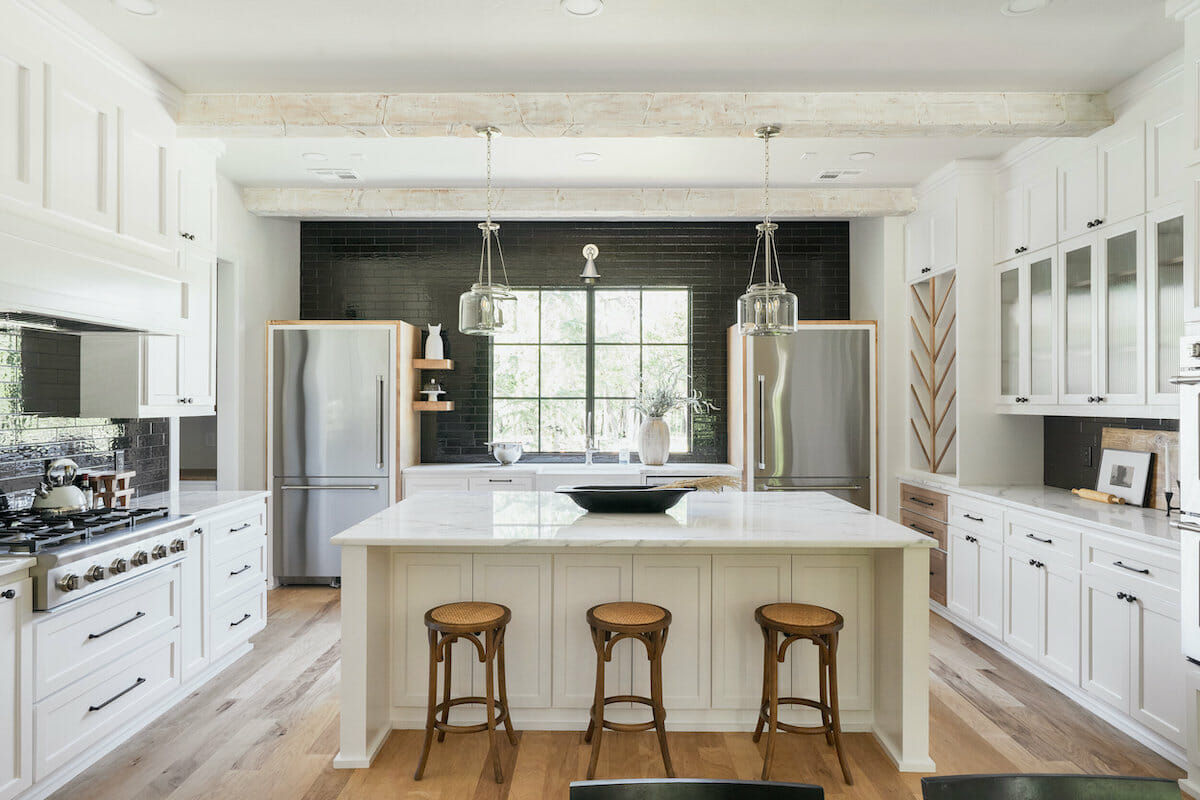 Rustic modern kitchen by interior decorator okc micah abbananto