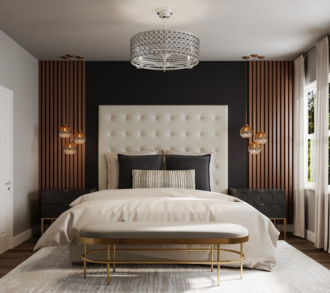 2022 home interior design trends - bold accent wall bedroom