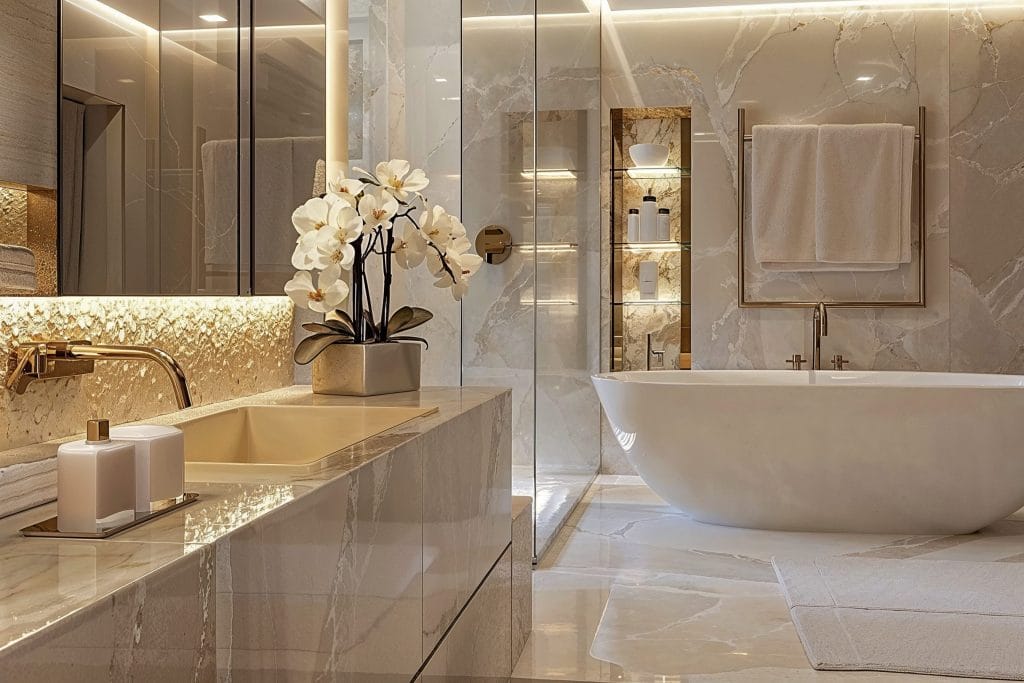 Bathroom lighting in interior design by Decorilla