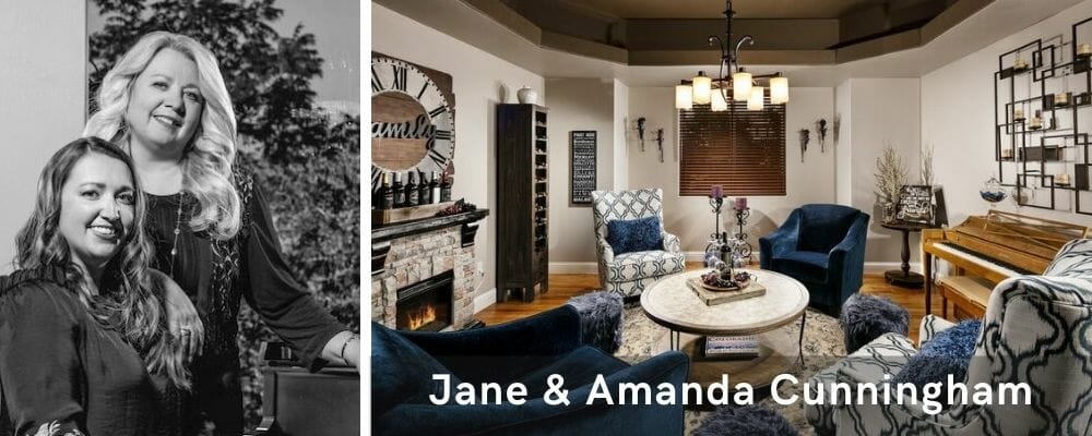 Beautiful transitional living room decor by one of the most talented Las Vegas interior designers, Jane and Amanda Cunnigham