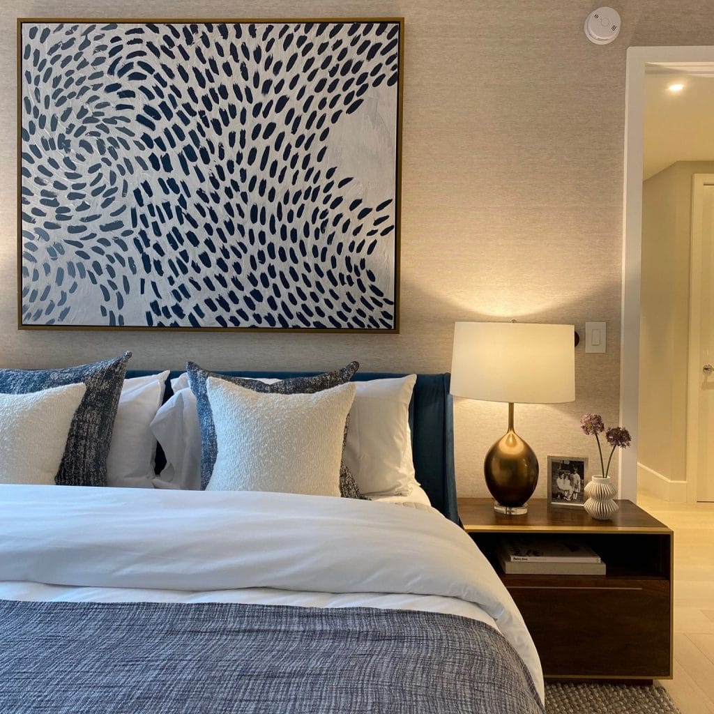 Bedroom lighting in interior design by Decorilla designer, Chanelle M.