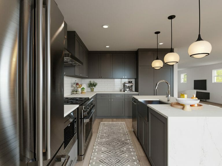 Contemporary Grey Kitchen Cabinets By Decorilla Designer Drew F. 768x576 
