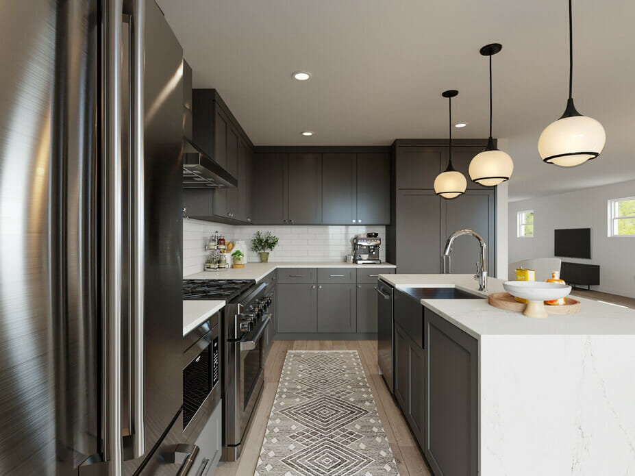 Contemporary grey kitchen cabinets by decorilla designer drew f.