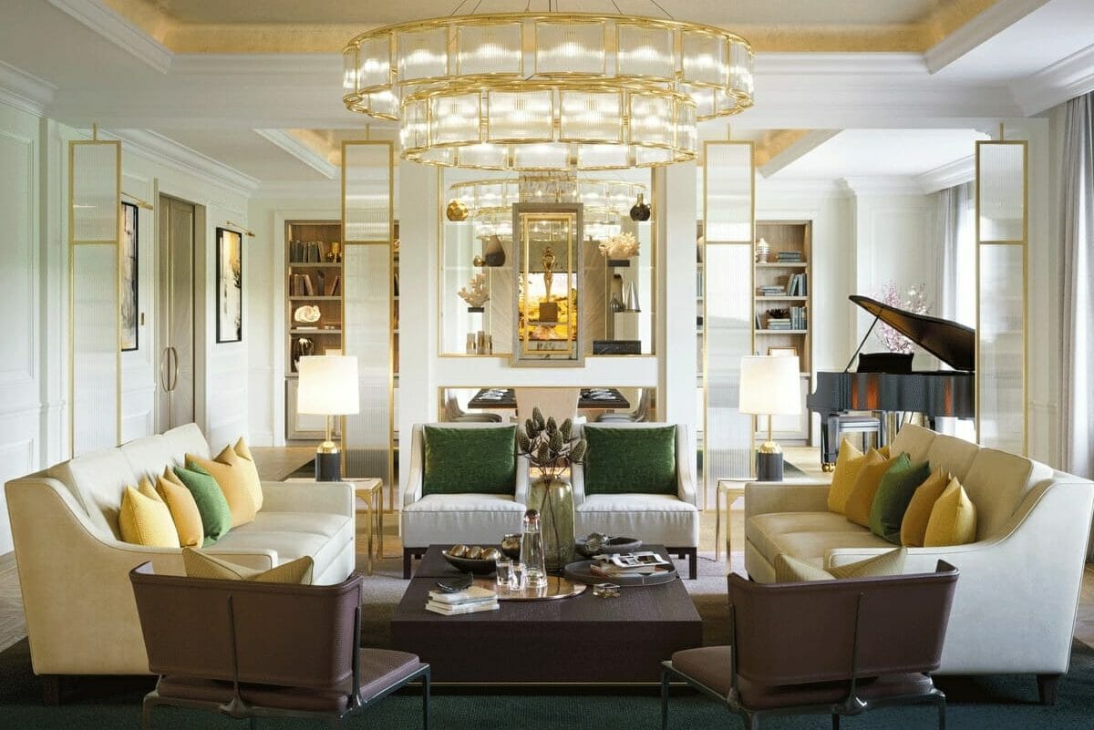Hollywood glam living room by one of the top Las Vegas interior designers