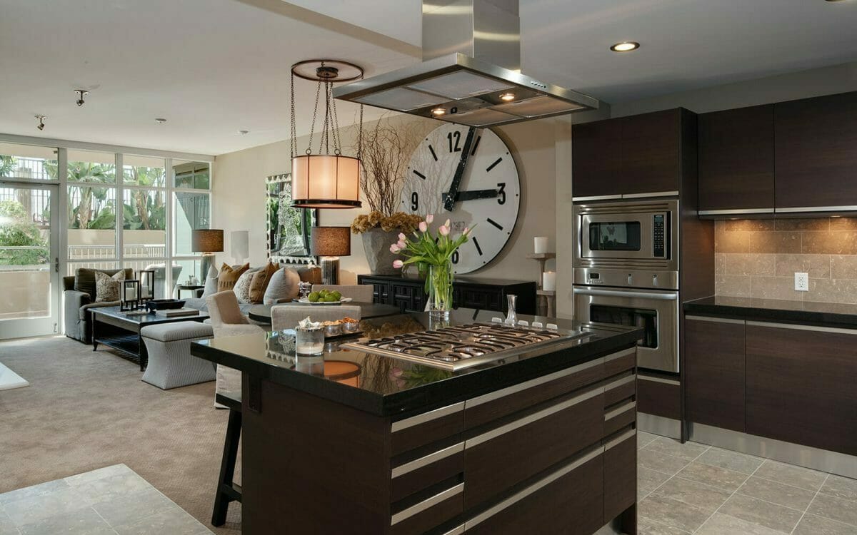 Timeless kitchen and living room design by top interior decorator Las Vegas, Jill Thomson