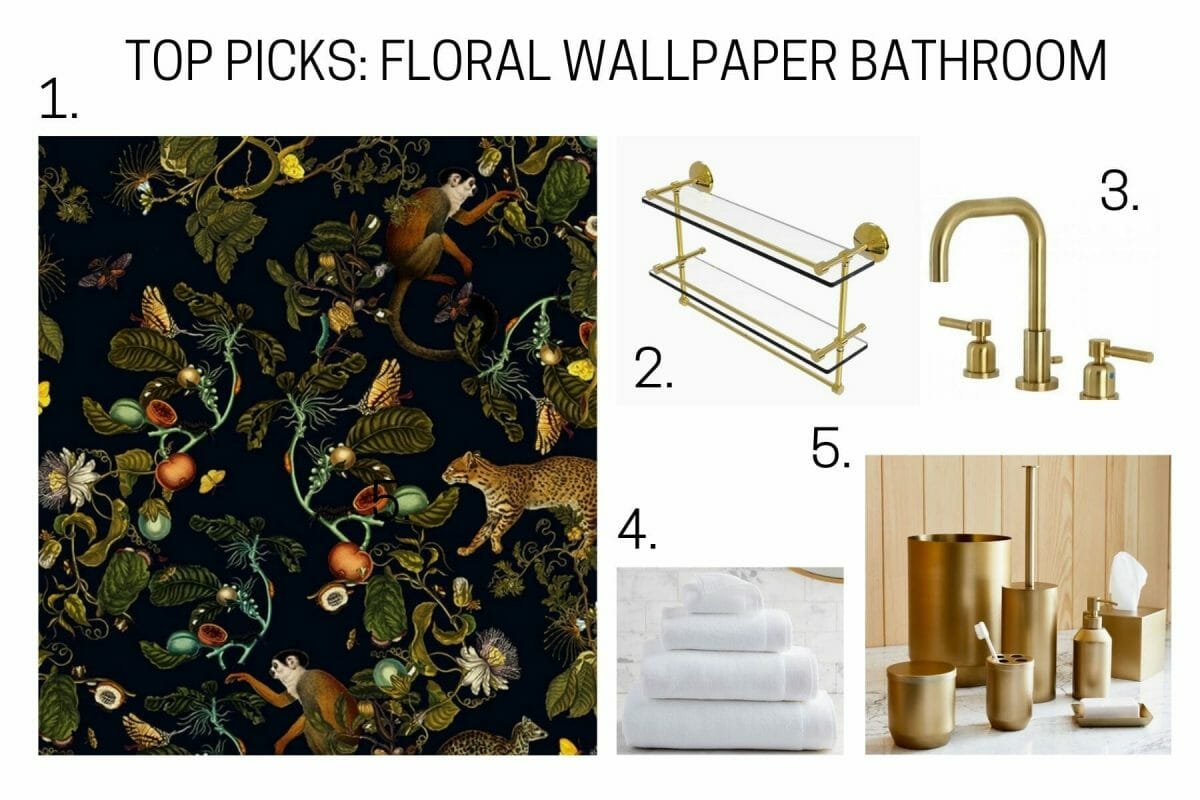 Top picks for floral wallpaper bathroom design