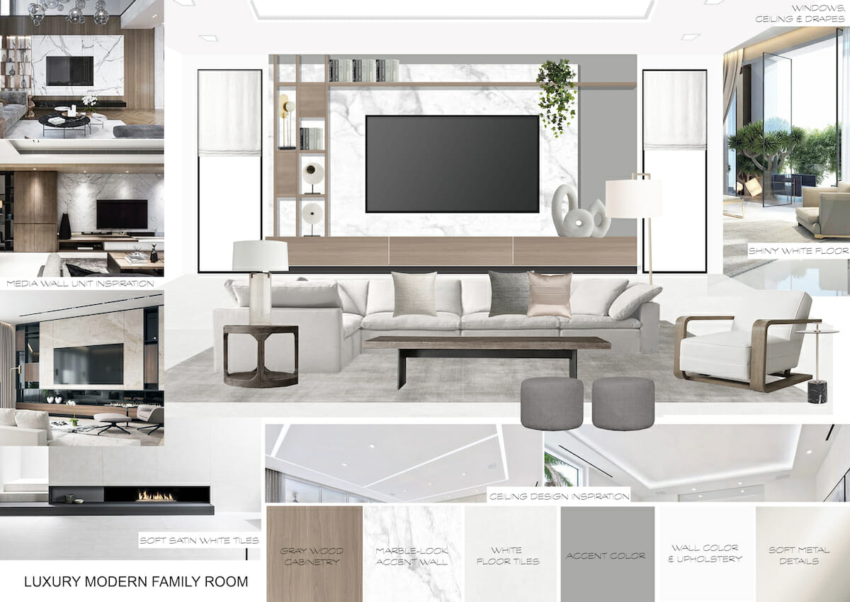 luxury great room mood board