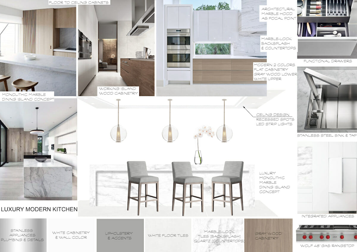 luxury home interior - kitchen mood board