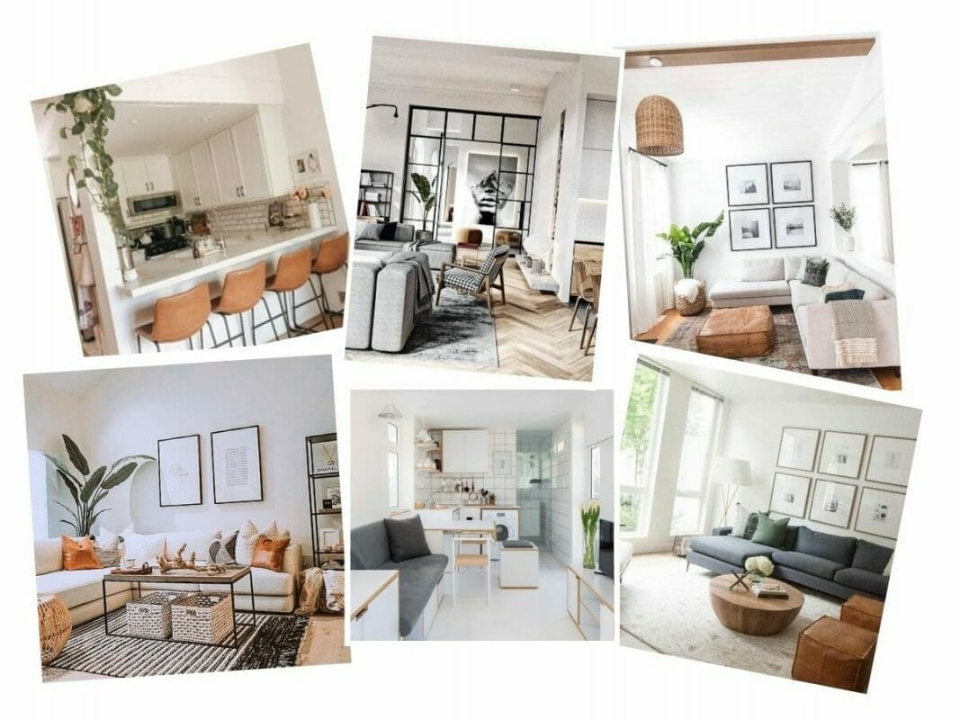 Basement studio apartment inspiration board