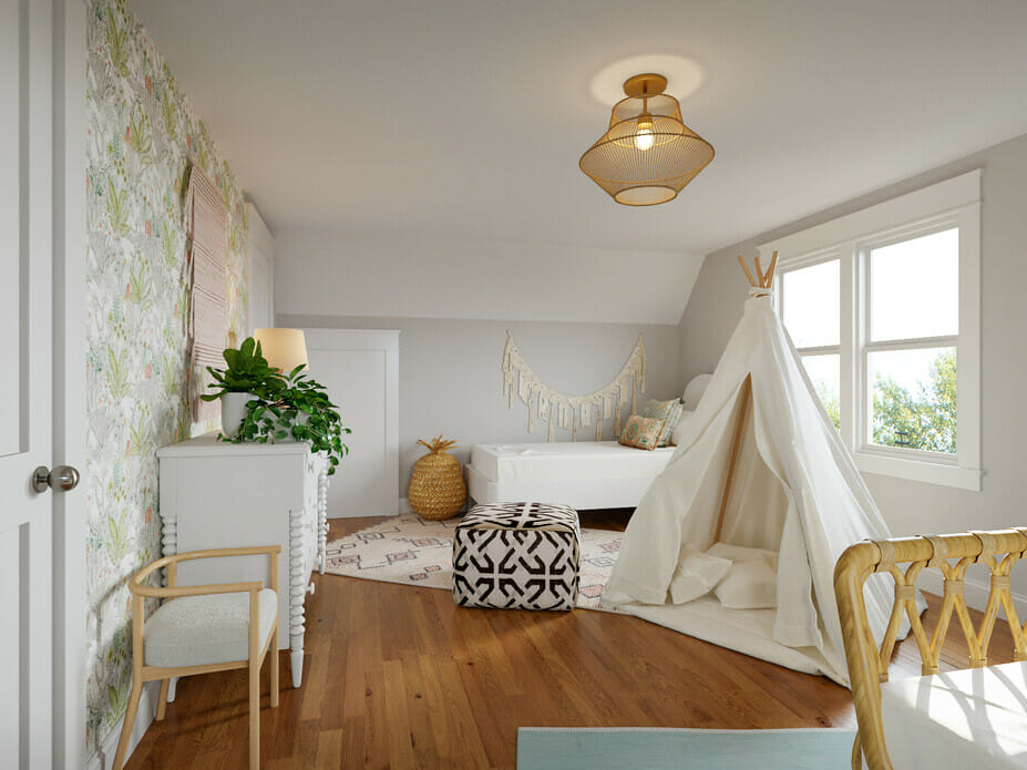 Bohemian bedroom style kids room