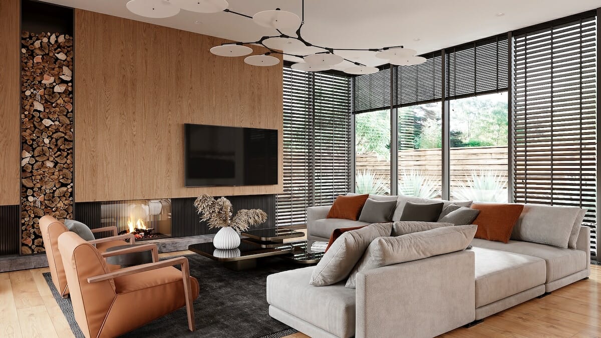 Earth tone contemporary living room trend 2022