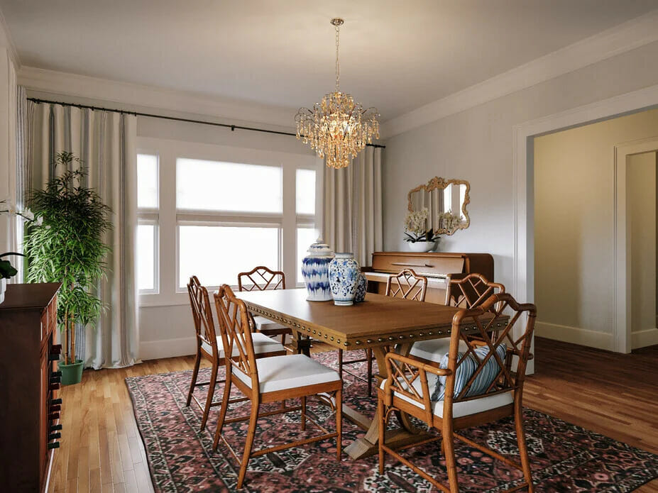 Formal dining room decor by Decorilla designer Farzaneh K
