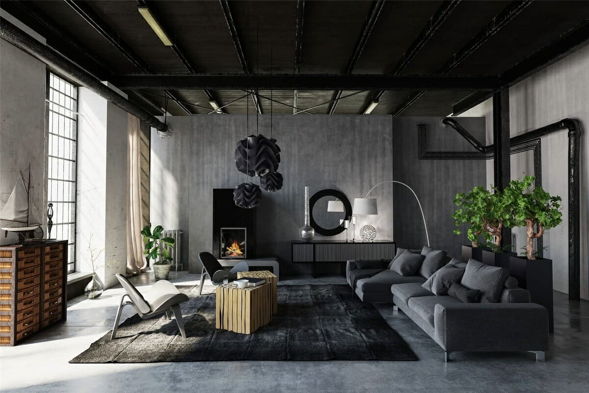 Masculine decor in an industrial interior - Archiso