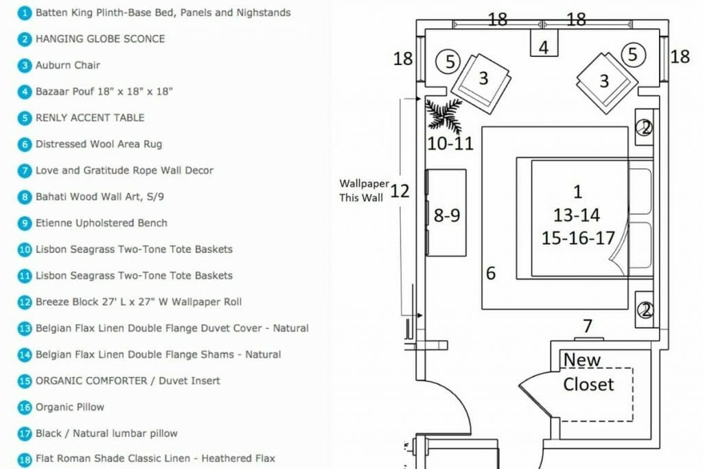 Room designing online - Decorilla floorplan