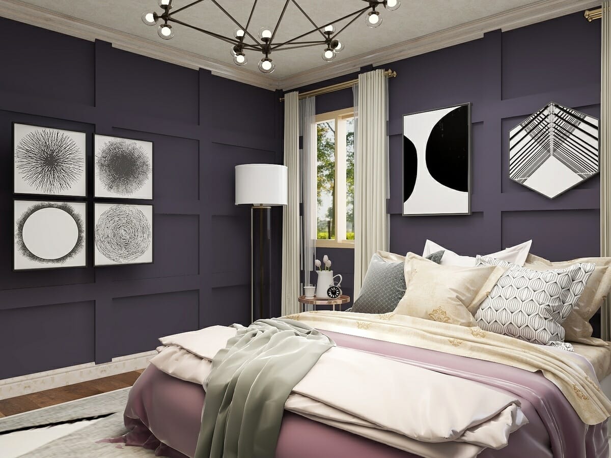 Small bedroom ideas for couples by Decorilla designer Kassondra L