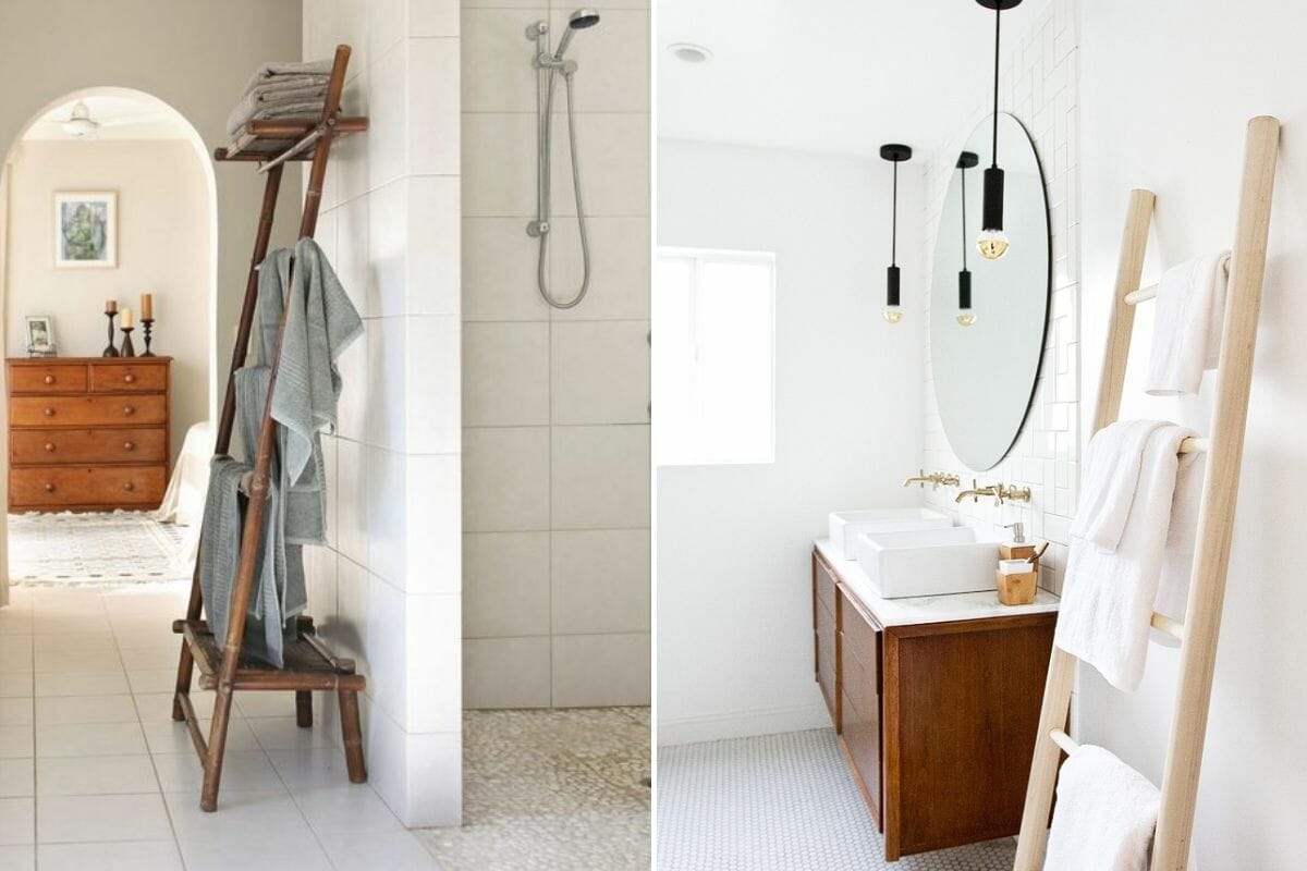 creative storage for small spaces - towel ladder