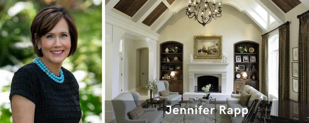 Beautiful living room interior design St Louis by Jennifer Rapp