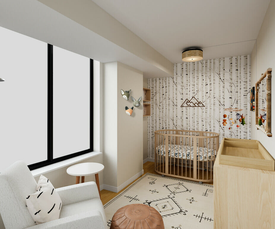 Forest inspired woodland themed nursery by Decorilla