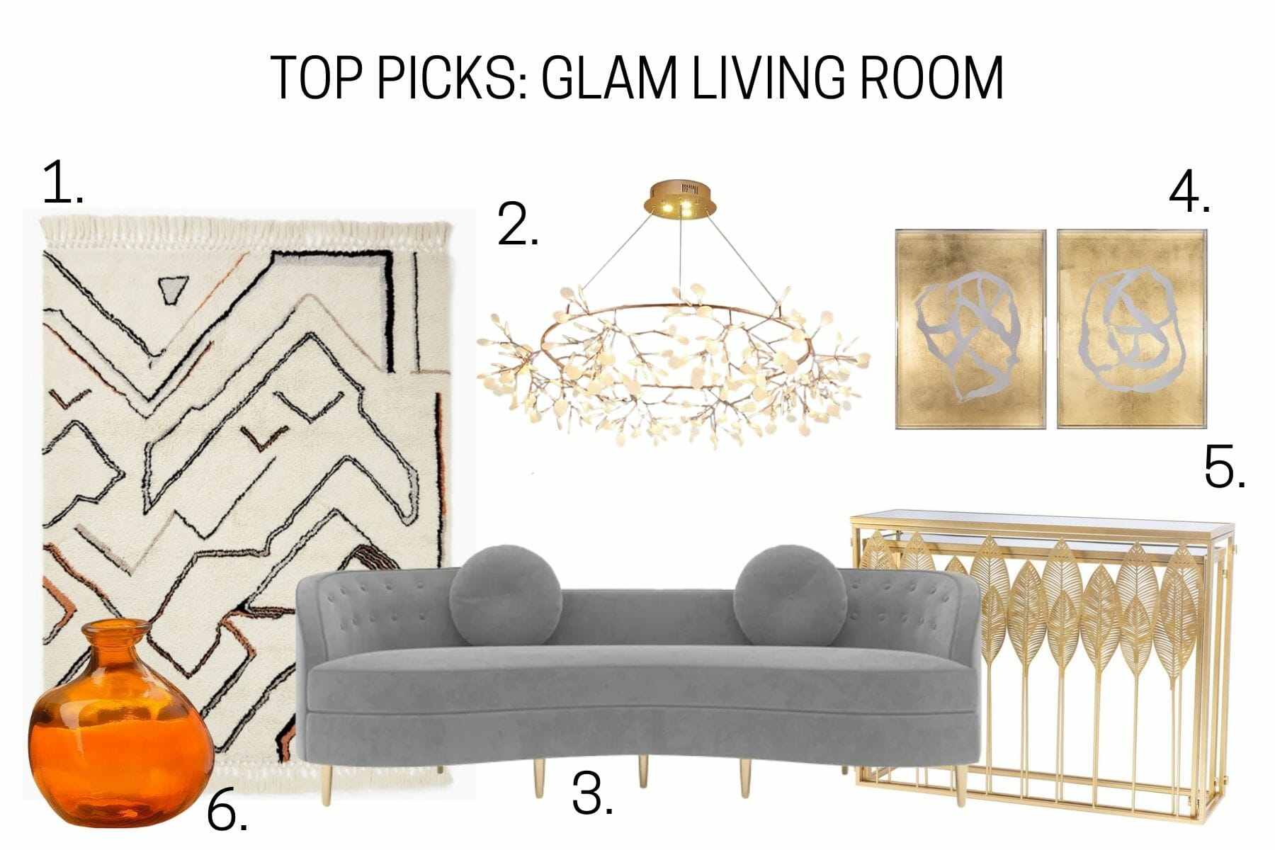 Glam living room top picks