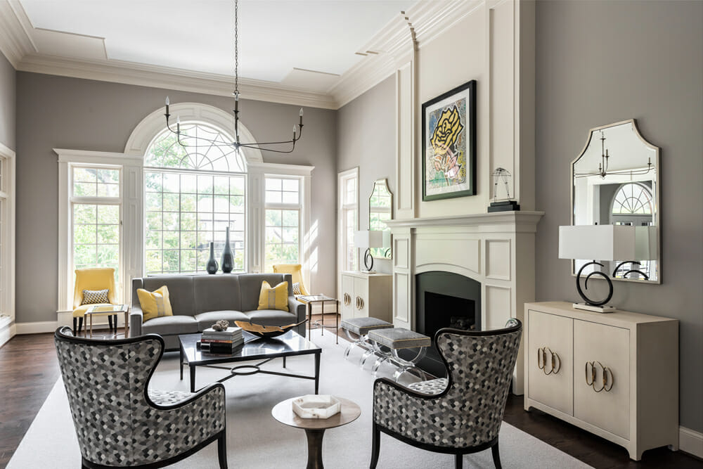 Gorgeous living room by one of the top St. Louis interior designers, Jennifer Rapp